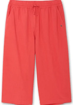 Weite 7/8-Hose mit Schlupfbund, im Leinenmix