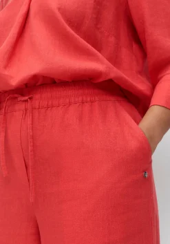 Weite 7/8-Hose mit Schlupfbund, im Leinenmix