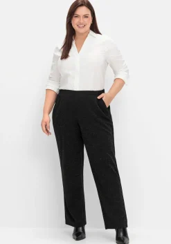 Weite Hose mit Schlupfbund, aus Effektgarn