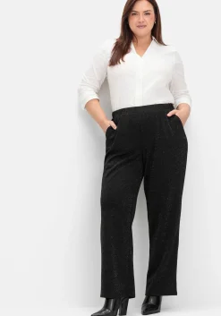 Weite Hose mit Schlupfbund, aus Effektgarn