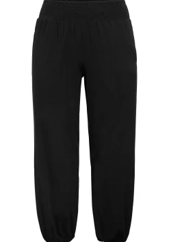 Weite Hose mit Smokbund, aus Viskose