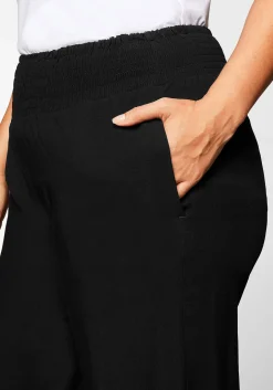 Weite Hose mit Smokbund, aus Viskose