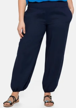 Weite Hose mit Smokbund, aus Viskose