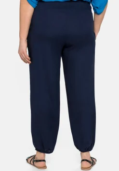 Weite Hose mit Smokbund, aus Viskose