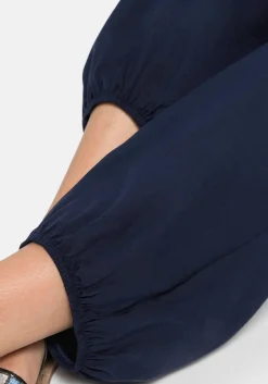 Weite Hose mit Smokbund, aus Viskose