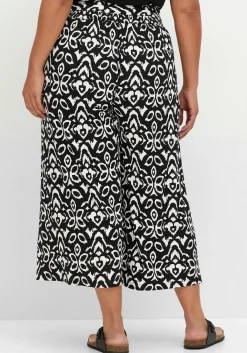 Weite 7/8-Hose mit Smokbund und Ethnoprint
