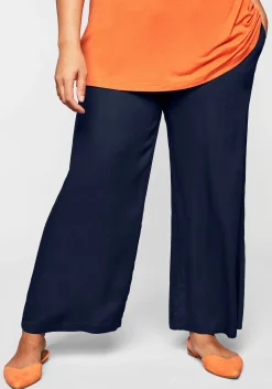 Weite Hose mit Smokbund und Taschen