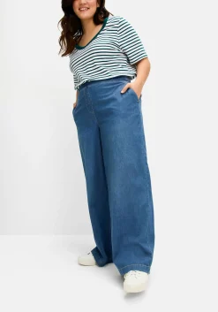 Weite Jeans mit Schlupfbund, in leichter Qualität