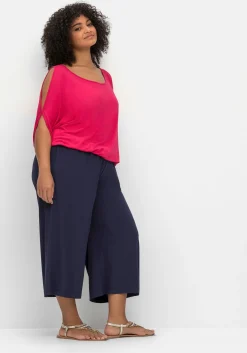 Weite Jerseyhose in 3/4-Länge, mit Smokbund