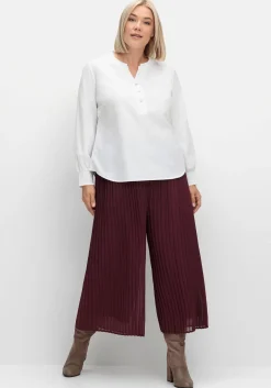 Weite Plisseehose in 7/8-Länge, mit Stretchbund