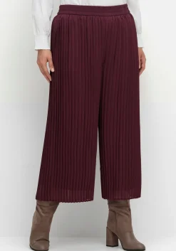 Weite Plisseehose in 7/8-Länge, mit Stretchbund