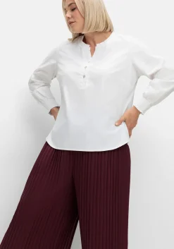 Weite Plisseehose in 7/8-Länge, mit Stretchbund