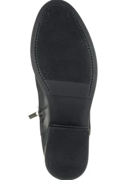 Weitschaftstiefel aus Leder mit Stretch-Einsatz