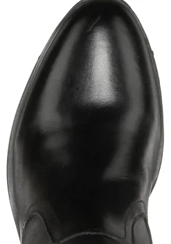 Weitschaftstiefel aus Leder mit drei Zierschnallen