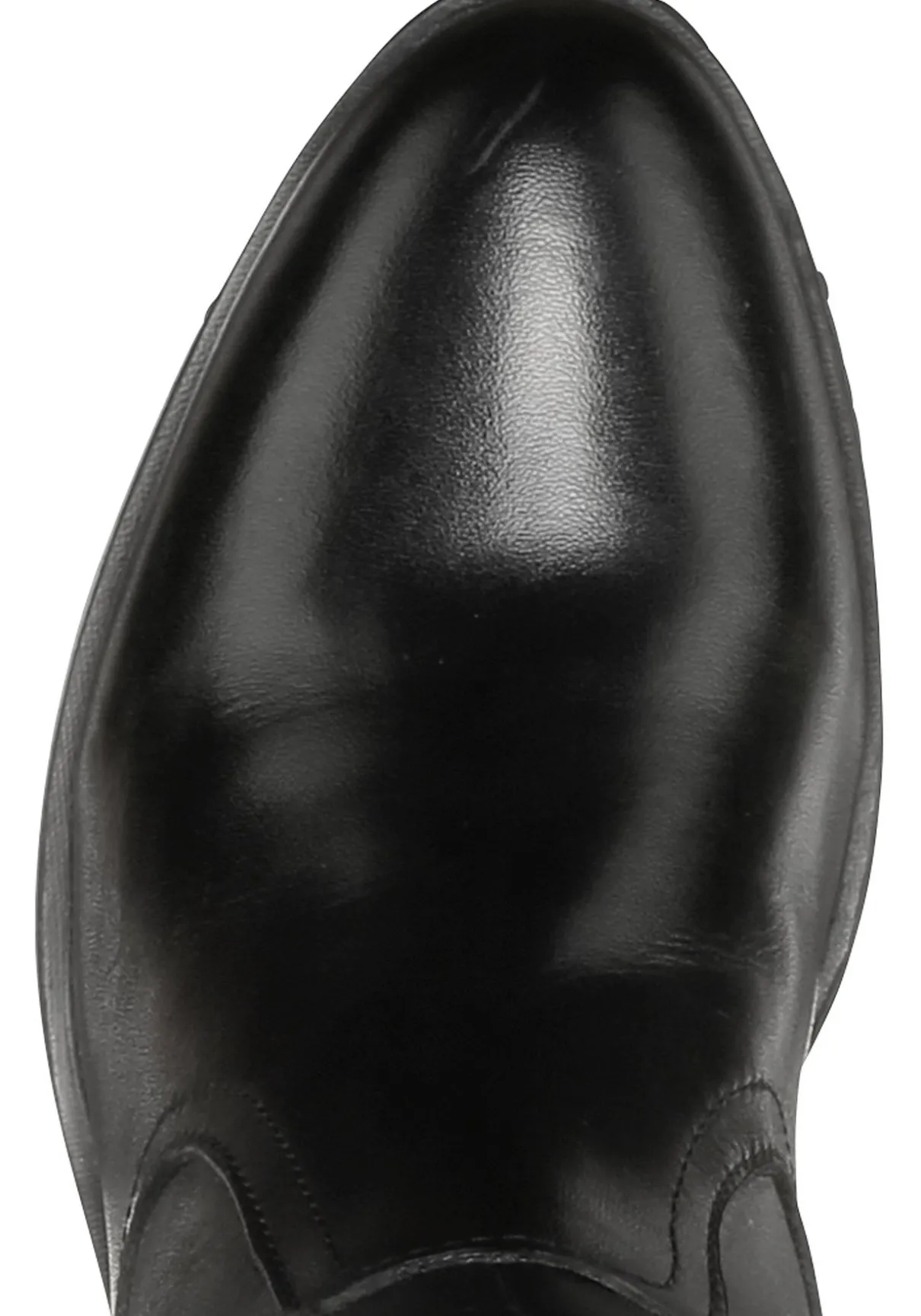 Weitschaftstiefel aus Leder mit drei Zierschnallen