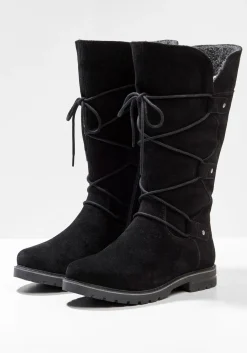 Weitschaftstiefel aus Leder mit Schnürung