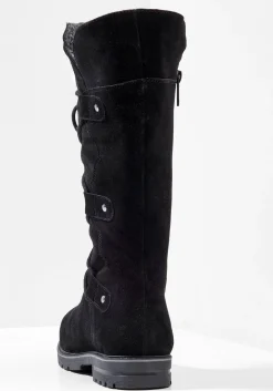 Weitschaftstiefel aus Leder mit Schnürung