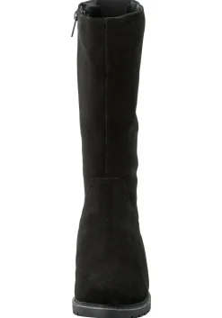 Weitschaftstiefel aus Leder mit Fellimitat