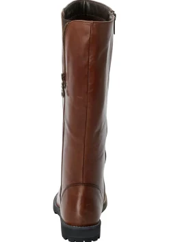 Weitschaftstiefel aus Leder mit Zierreißverschluss