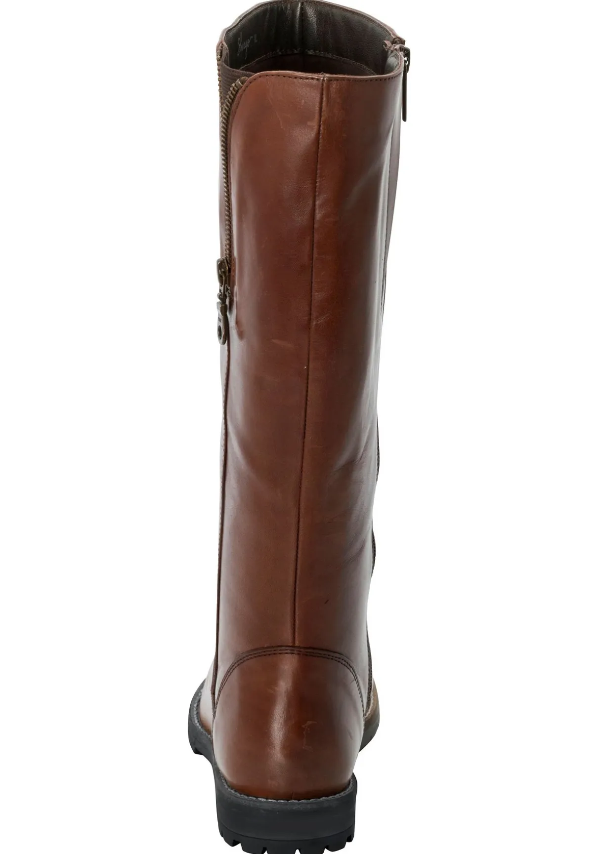 Weitschaftstiefel aus Leder mit Zierreißverschluss