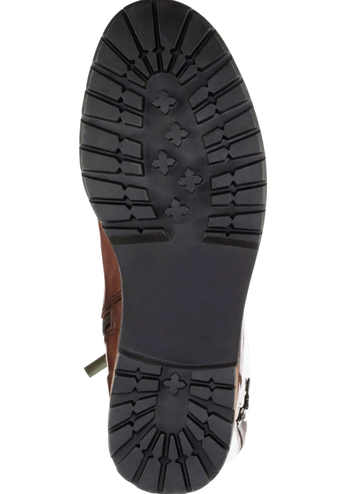 Weitschaftstiefel aus Leder mit Zierreißverschluss