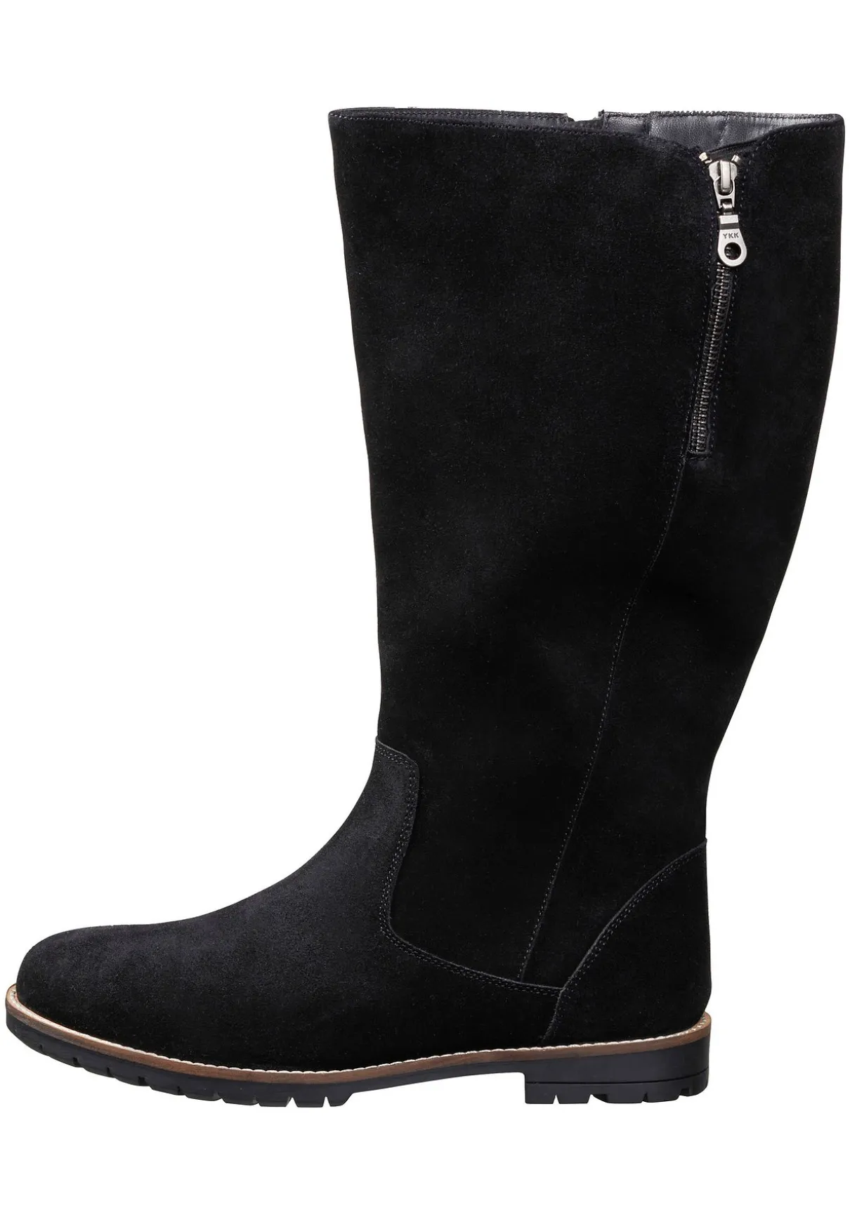 Weitschaftstiefel aus Leder, mit Zierreißverschluss