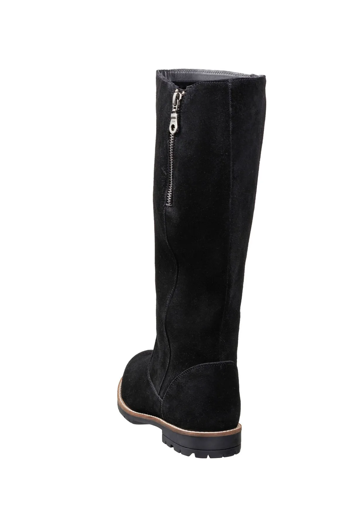 Weitschaftstiefel aus Leder, mit Zierreißverschluss