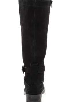 Weitschaftstiefel aus Leder mit Schnallenbändern