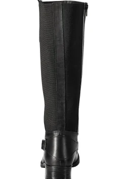 Weitschaftstiefel aus Leder mit Zierschnalle