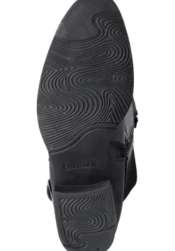 Weitschaftstiefel aus Leder mit Zierschnalle