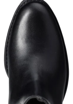 Weitschaftstiefel aus Leder mit Zierschnalle