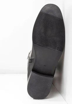 Weitschaftstiefel aus Leder, mit Schnallenbändern