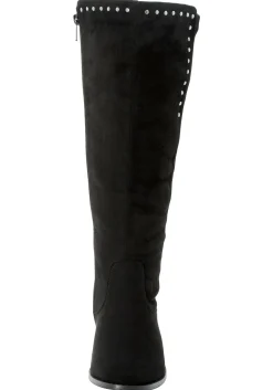 Weitschaftstiefel mit Nietenverzierung