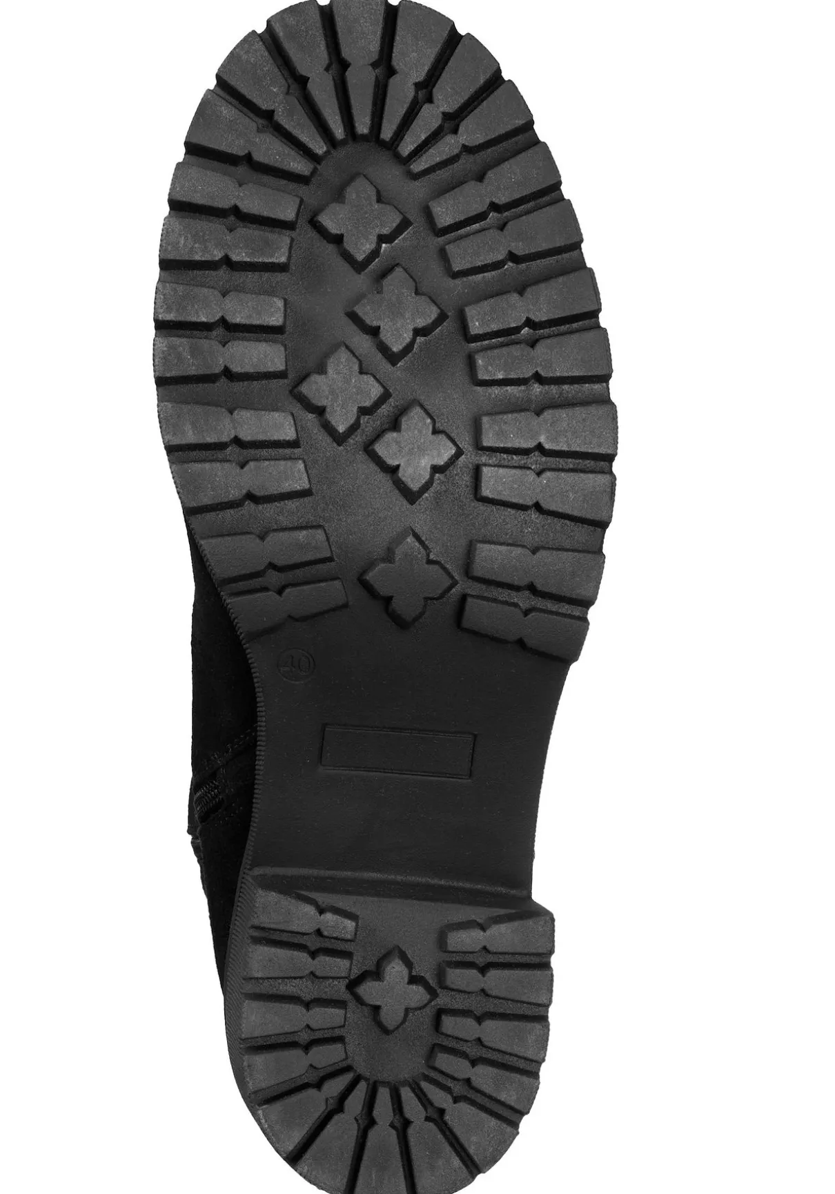 Weitschaftstiefel mit stark profilierter Sohle