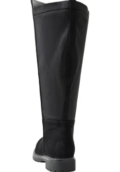 Weitschaftstiefel mit Stretcheinsatz, in Wildleder-Optik