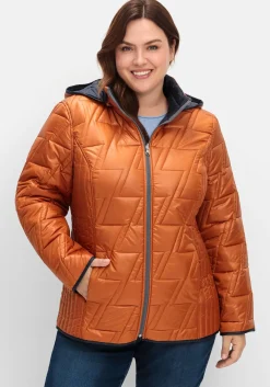 Wendesteppjacke mit Kapuze und Stehkragen