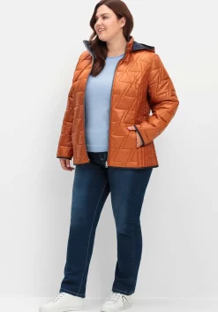 Wendesteppjacke mit Kapuze und Stehkragen