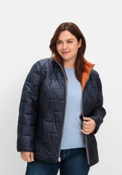 Wendesteppjacke mit Kapuze und Stehkragen