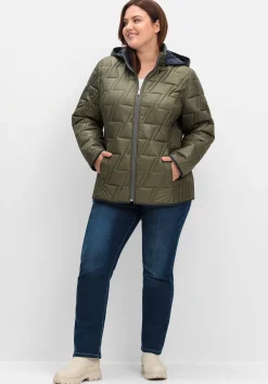 Wendesteppjacke mit Kapuze und Stehkragen