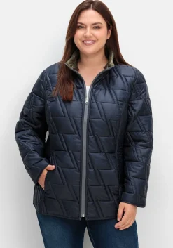 Wendesteppjacke mit Kapuze und Stehkragen