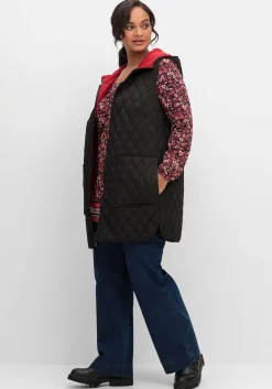 Wende-Steppweste mit Kapuze, in Rautensteppung