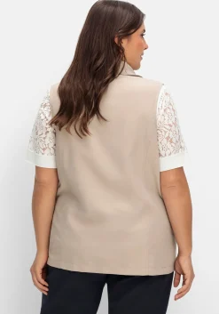 Weste aus Microfaser, mit Umlegekragen