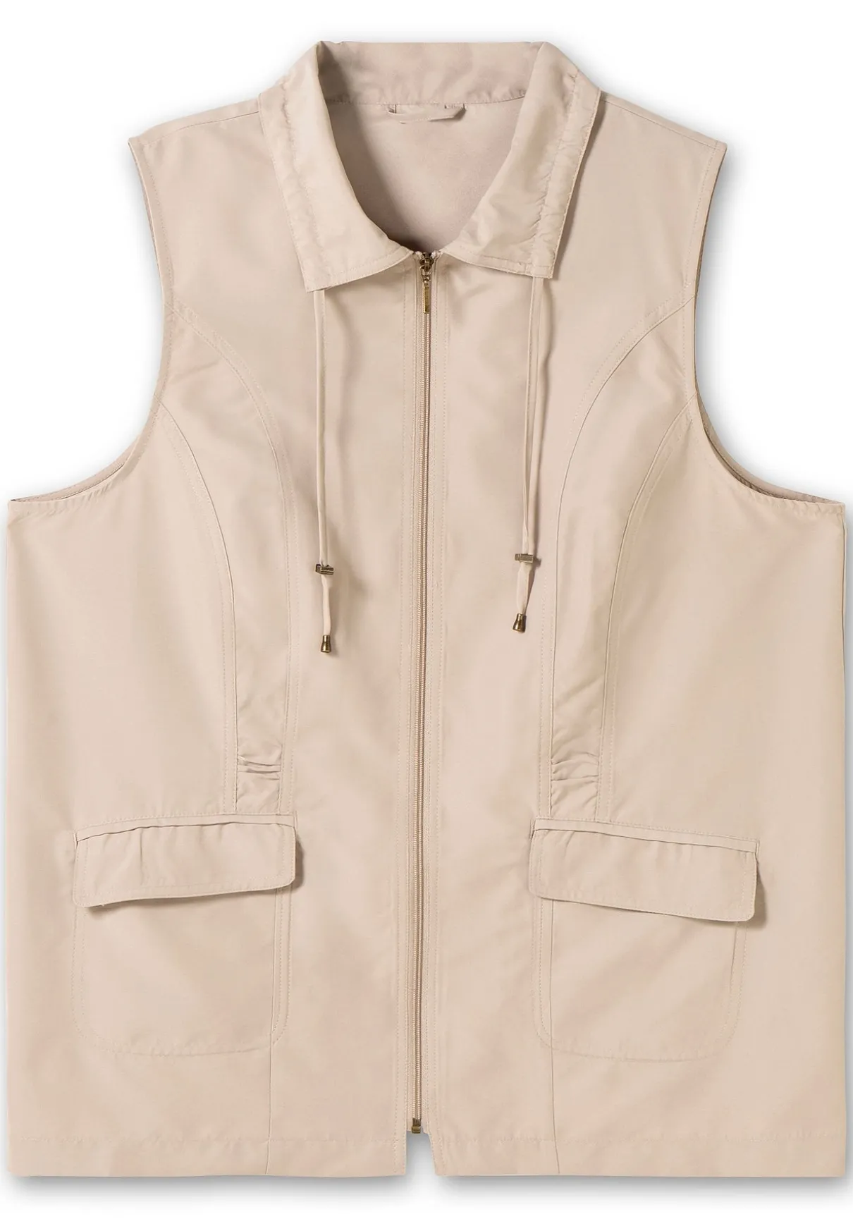 Weste aus Microfaser, mit Umlegekragen