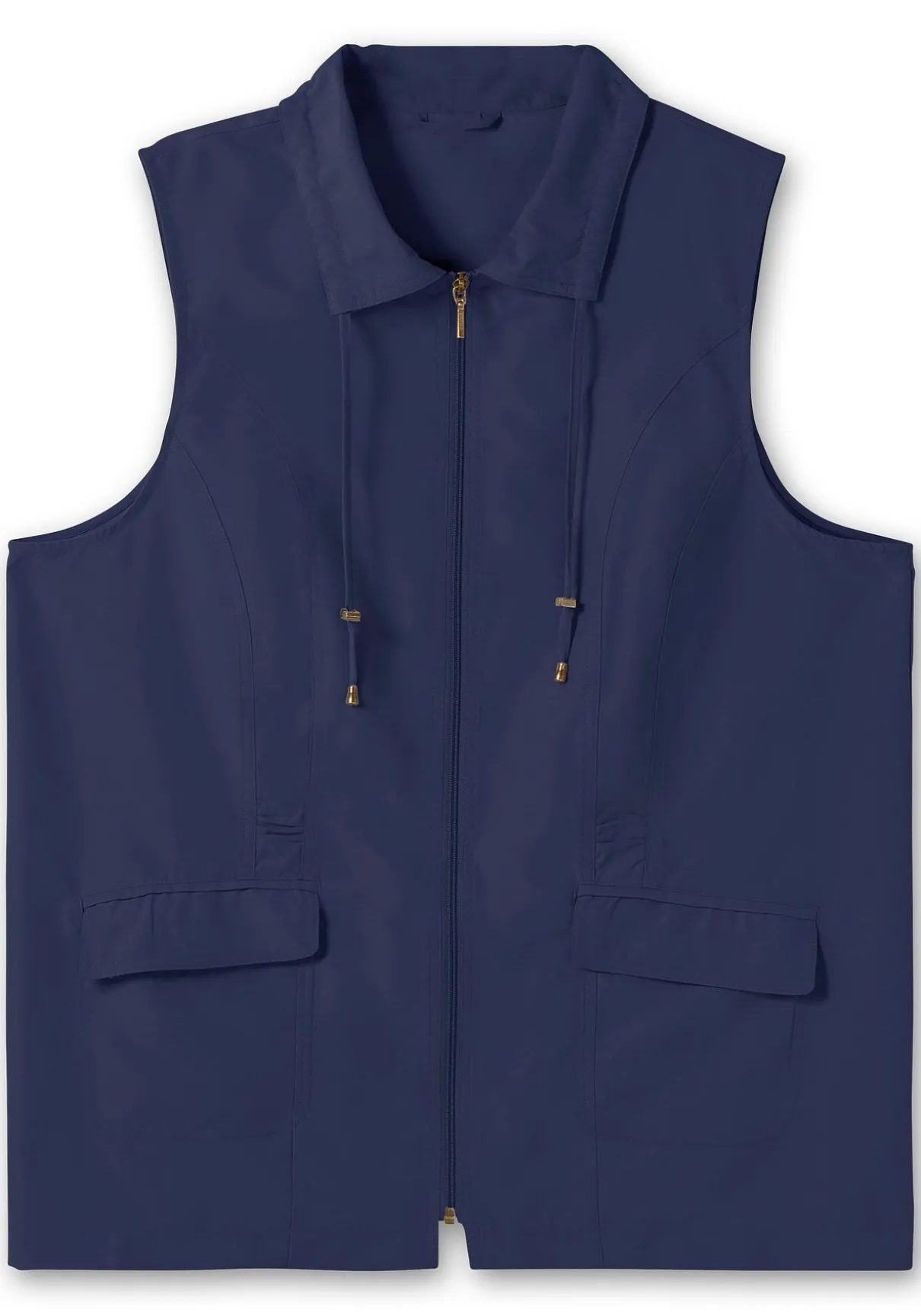 Weste aus Microfaser, mit Umlegekragen