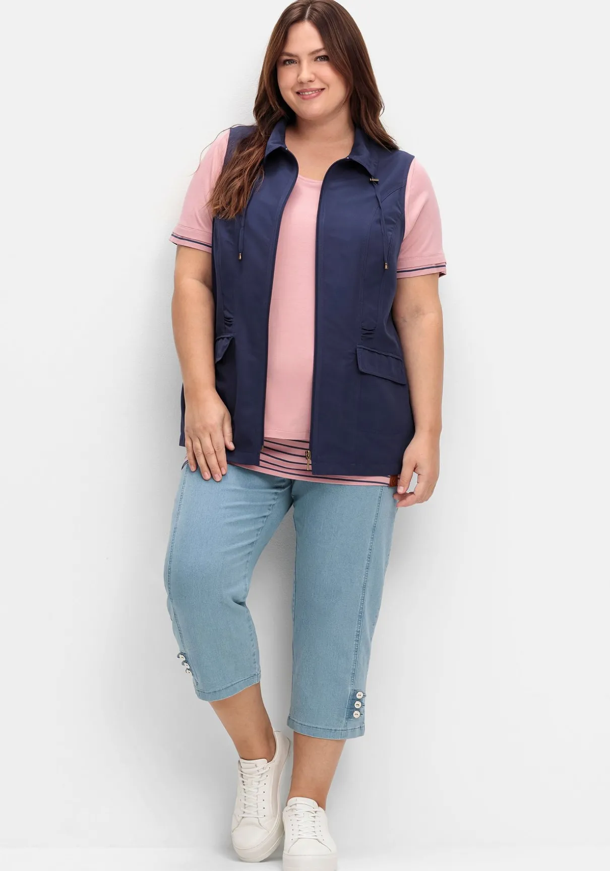 Weste aus Microfaser, mit Umlegekragen