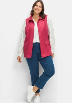 Weste aus Microfaser, mit Umlegekragen