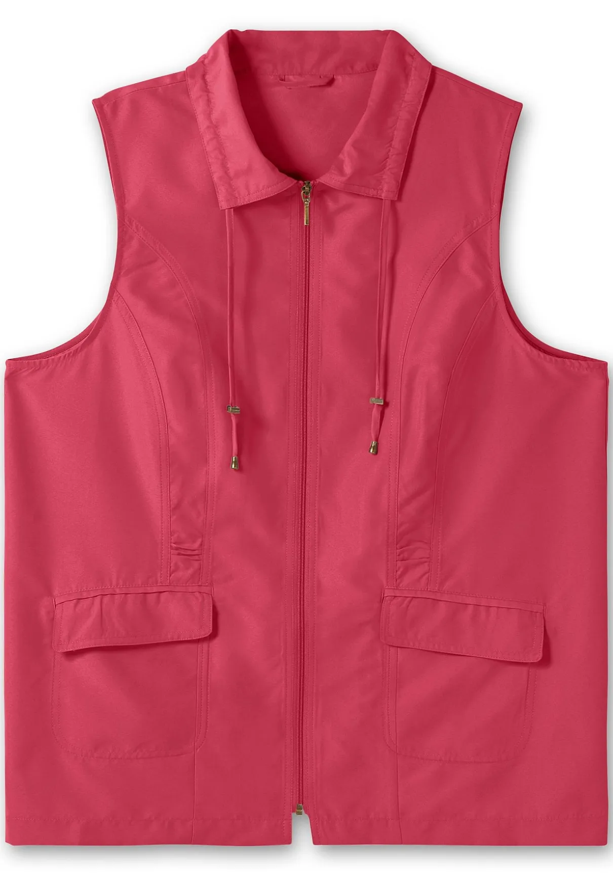 Weste aus Microfaser, mit Umlegekragen