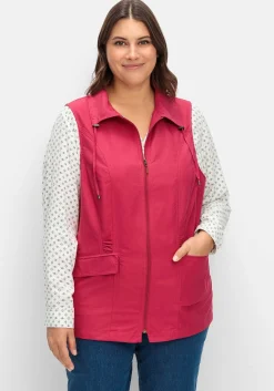 Weste aus Microfaser, mit Umlegekragen