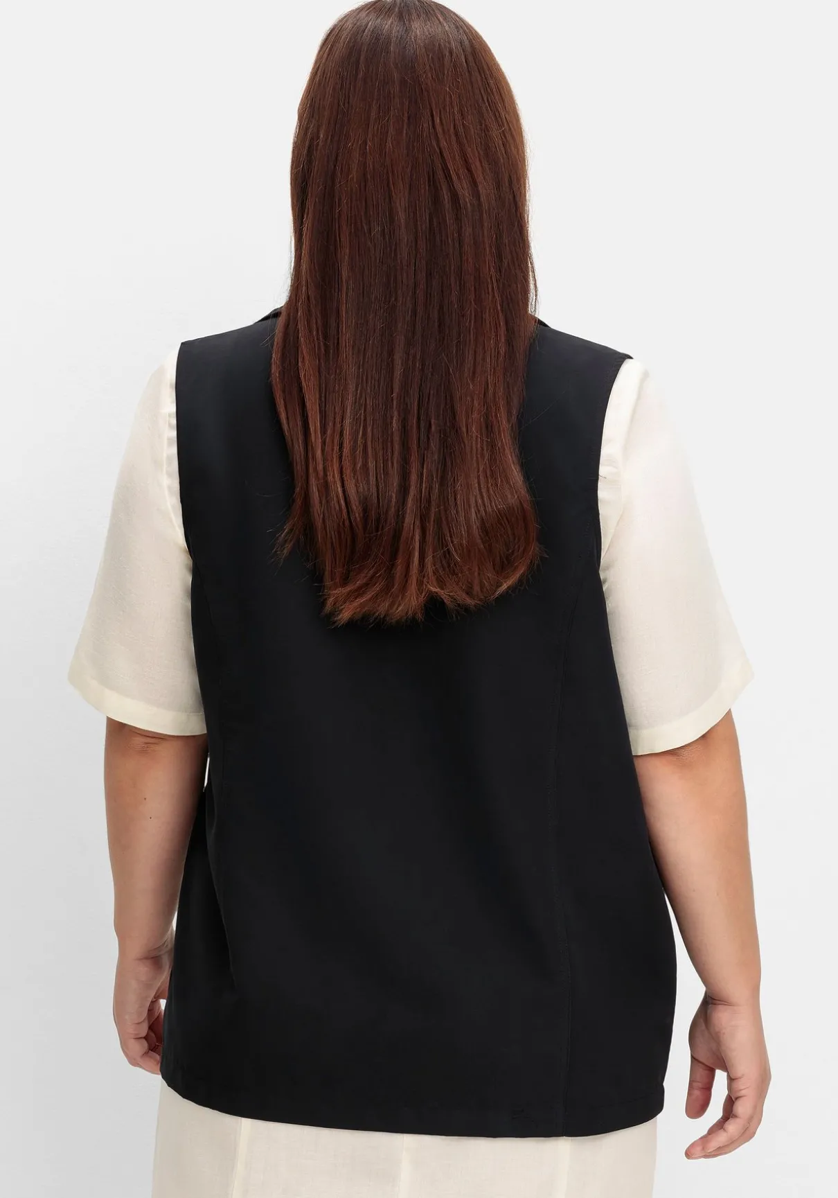 Weste aus Microfaser, mit Umlegekragen