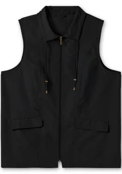 Weste aus Microfaser, mit Umlegekragen